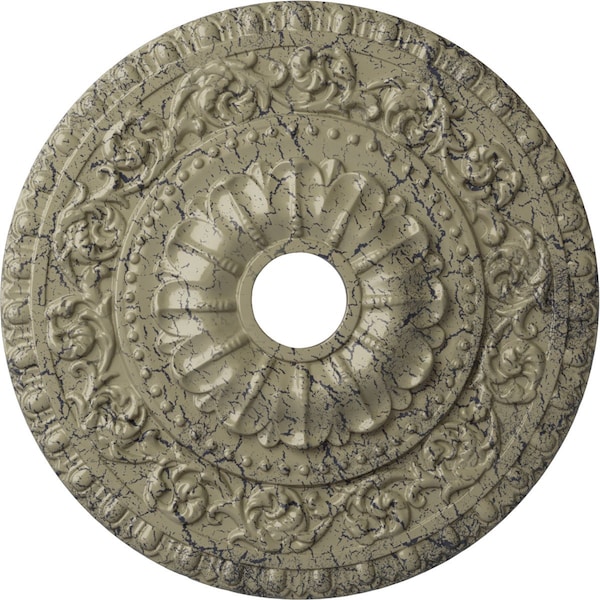 Ekena Millwork Vaduz Medallion (Canopies up to 3 1/2"), 23 1/2"OD x 3 1/2"ID x 2 1/8"P, Castle Stone Crackle CM23VACSC - main